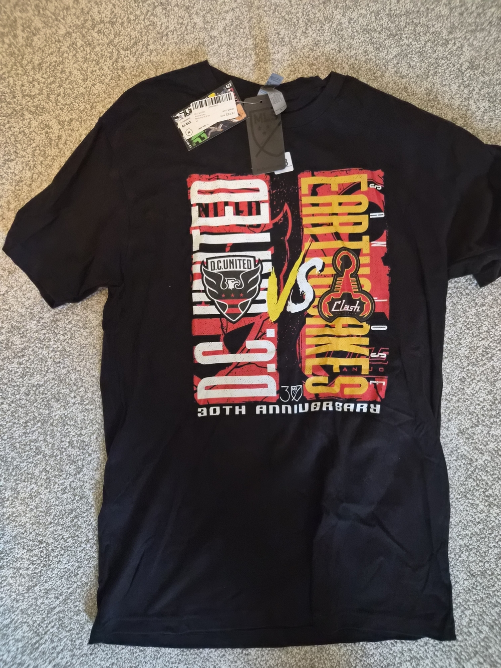 D.C. United vs Earthquakes 30th Anniversary Short Sleeve Tee - Black
